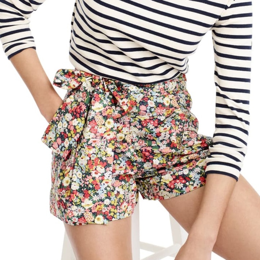 J.Crew Liberty Floral Tie Waist Shorts